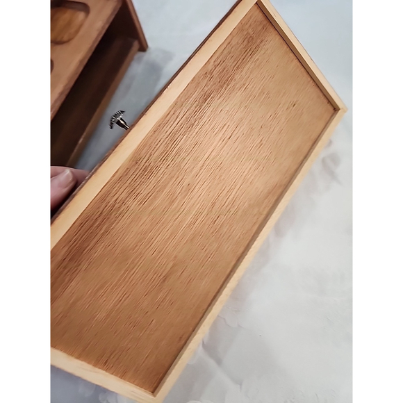 Solid Oak Men's Dresser Desk Valet Storage Decor 11" X 6.5" X 4.5" - Picture 6 of 15